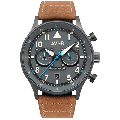 Pánské hodinky Hawker Hurricane Carey Dual Time Orissa šedý ciferník Quartz AV-4088-04
