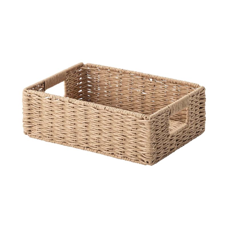 ROOM ESSENCE Foldable Paper-Cord Storage Basket, 37 X 26 X 16 Cm