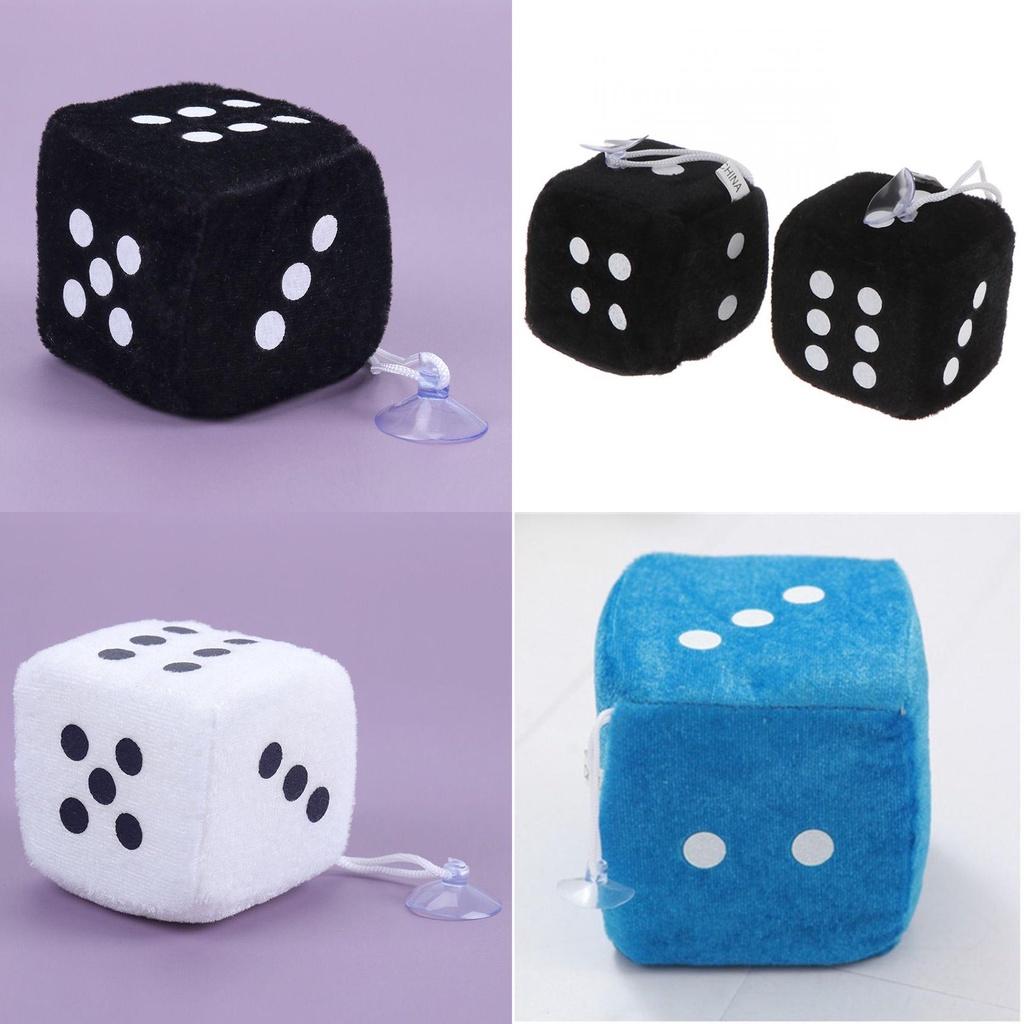 Plush Dice Party Pendant Soft Fluffy Car Decoration