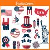 American Independence Day Photo Props Set With 20 Paper Party Decorations For Celebrations