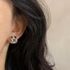 Rock Smooth Small Metal Knot Twist Flower Earrings Fashion Punk Geometry Creative Jewelry Gift