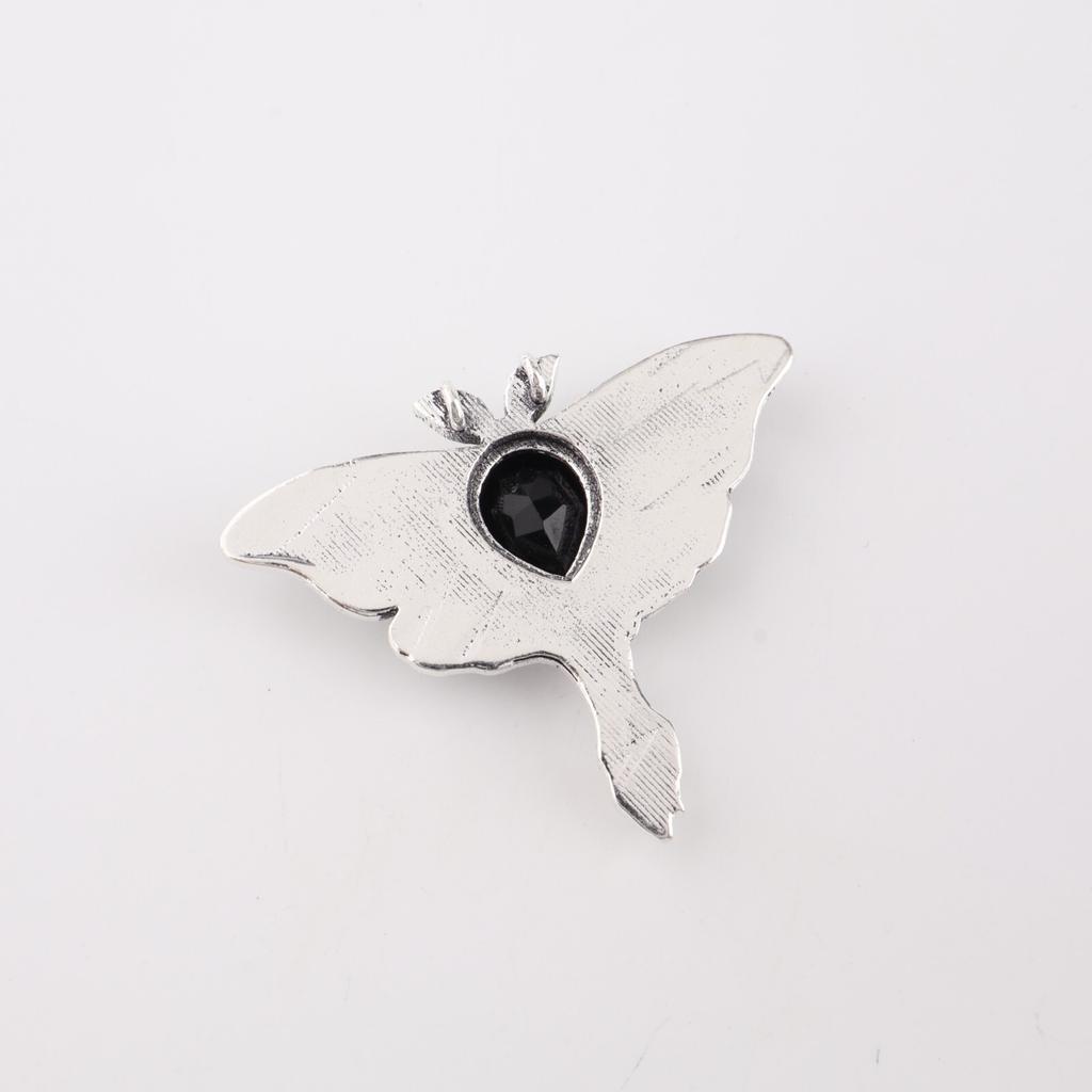 Black Onyx Gemstone 925 Sterling Silver Jewelry Pendant 1.2" For Birthday Gift CP-31-18