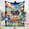 Cartoon Soccer Stars Trophy Customize Text Blanket Gift Personalized Blanket Warmthful Decor Great for Seaside Home Decor Livingroom Sofa