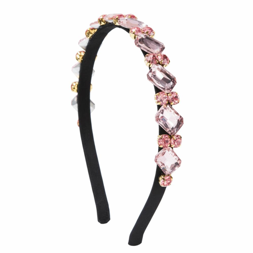 Elegant Crystal Hairbands Retro Women Headbands Fashion Rhinestone Headbands  for Women розовый