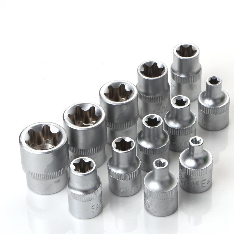 34pcs E-type Star-shaped Sleeve Hexagon Bit Socket Screws Combination Hand Tool Kit with Hard Case