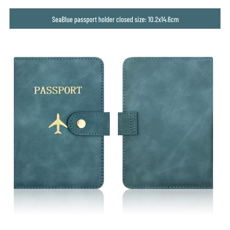 Leder-Reisepasshülle-Set mit grenzüberschreitender Heißprägung und Hardwareschnalle