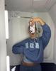 IN BLUE: England Trip Blogger Style Korean Cotton Loose Fit Lettered Pullover Hoodie Pair