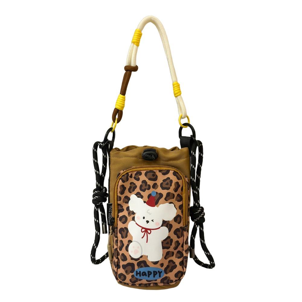 Cartoon Printed Water Bottle Bag Dopamine Style Lightweight Bag Trendy Phone Pouch Outdoor Travel