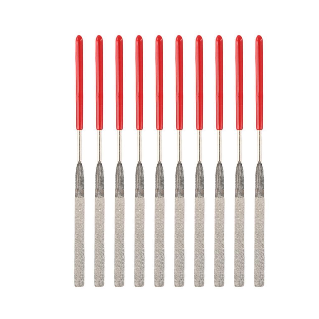 Needle Files Set Mini Needle Files 3*140mm Flat Grinding Red+Silver Indoor Room Home Widely Used Long Service Life