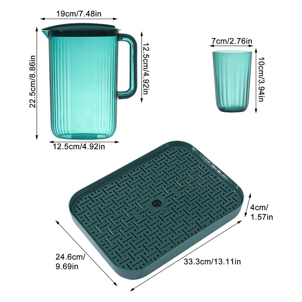 Water Pitchers 2L Drinking Pitcher Tea Pitcher Juice Container With 4 Cups Juice Jugs Water Cup Set For Lemonade Juice Cold