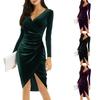 Women's Sexy V-neck Bodycon Irregular Midi Long Dress, Cocktail Party Evening Gown, Hot Selling for Europe & America