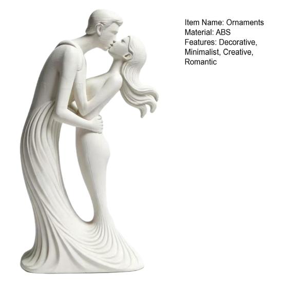 Hochzeitstag Geschenk für Paar 3D Gedrucktes Kuss-Ornament, Moderne Minimalistische Liebesstatue, Abstrakte Figur Romantische Skulptur Zuhause Wohnzimmer