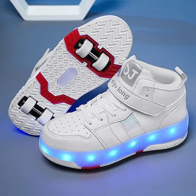 Glowing Led Light roller shoes Skates For Children New Deformation Parkour Teenager Shoes Breathable Mesh Sneakers With Wheels