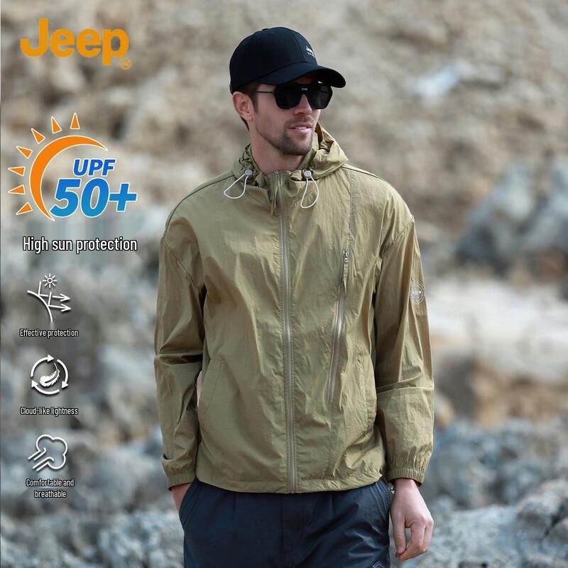JEEP Men s Summer Lightweight Quick-Dry UV Protection Jacket 2XL