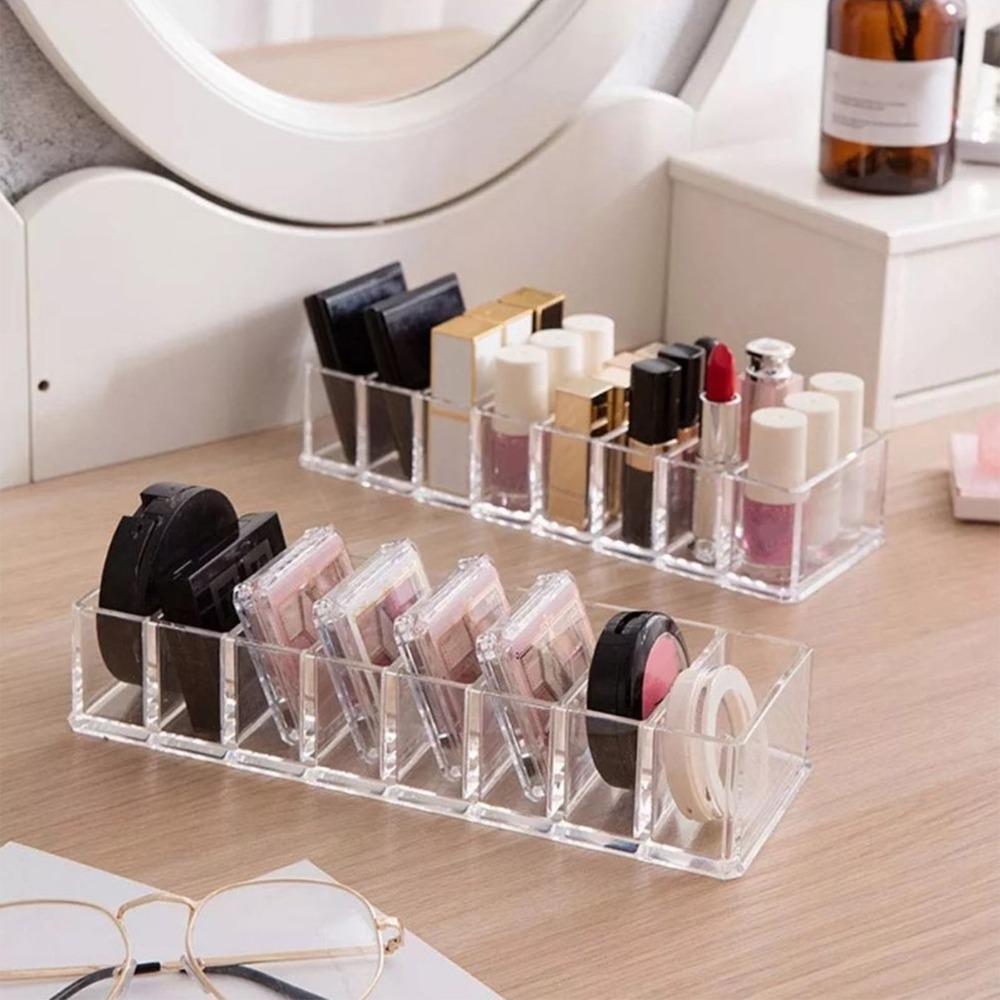 

8 Compartments Acrylic Makeup Stand Plastic Cosmetic Display Holder Vanity