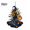 Colorful Witch Silhouette Decor Acrylic Suncatcher, Stained Glass Effect Window Car Hanging Ornament, Gothic Scary Decorative Sun Catcher with Pumpkin