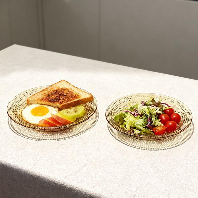 TAYOHYA Amber Galaxy Series Glass Dinnerware Set - 2 Pieces