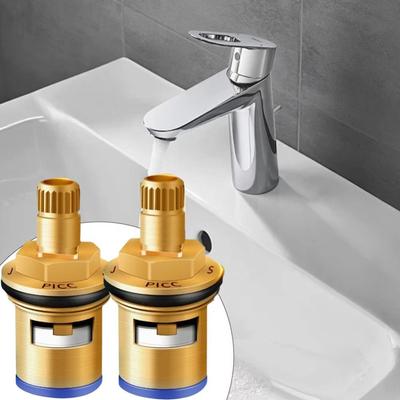 Brass Material Faucet Valve Core Threaded Design Ceramic Valve Faucet Cartridge Copper Construction Durable Faucet Inner Valve