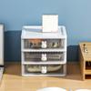 Desk Organizer Clear Plastic Desk Storage Box with 3 Drawers for Office Supplies Makeup