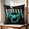 Cool Band NNirvana Cushion Cover Natural Linen Organic Fabric DoubleSided Printing Couch Pillow Covers Home Decor