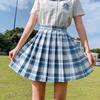 Gentle JK Plaid Pleated Skirt - High Waist Japanese School Uniform for Women