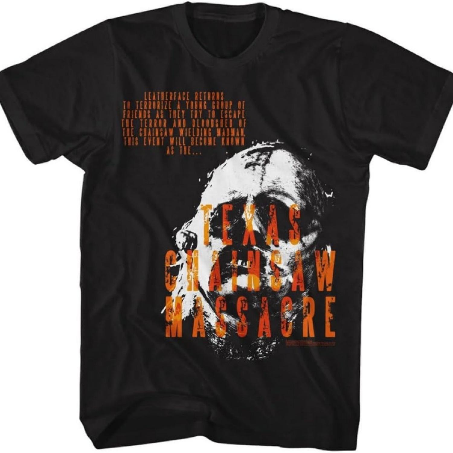 

American Classics Texas Chainsaw Massacre Leatherface Returns Mens Black Short Sleeve T Shirt Horror Movies Graphic Tees XXXXXL