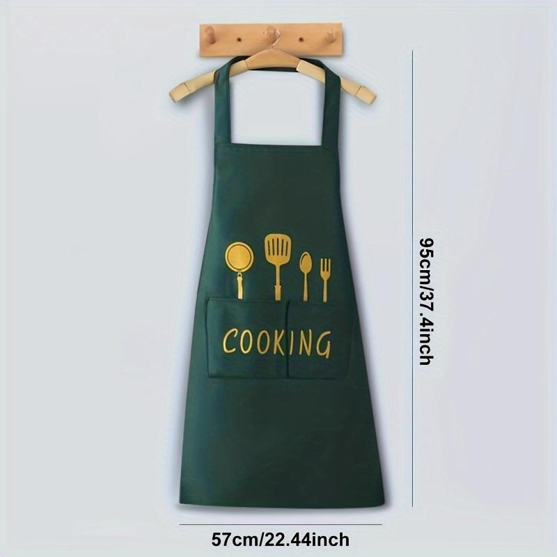 1pc  Cooking Apron  Waterproof and Oil-proof Apron with Pockets  for Coffee Bar  Restaurant  Adjustable Multipurpose Apron  Kitchen Supplies