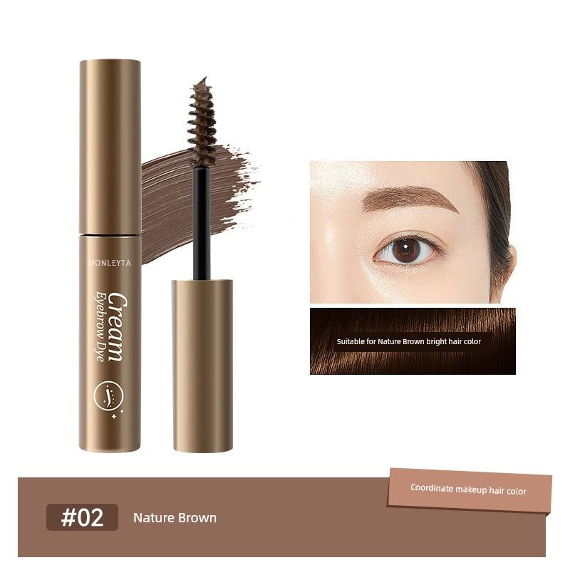 Eyebrow Cream Waterproof Long Lasting Fadeless Light Color Hair-Styling Eyebrow Plaster Eyebrow Powder Not Smudge Flat Eyebrow Nature Brown Female
