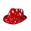 Christmas Red Fashion Cowboy Hat Adult Christmas Glitter Printed Jazz Hat Holiday Role Playing Costume Party Supplies