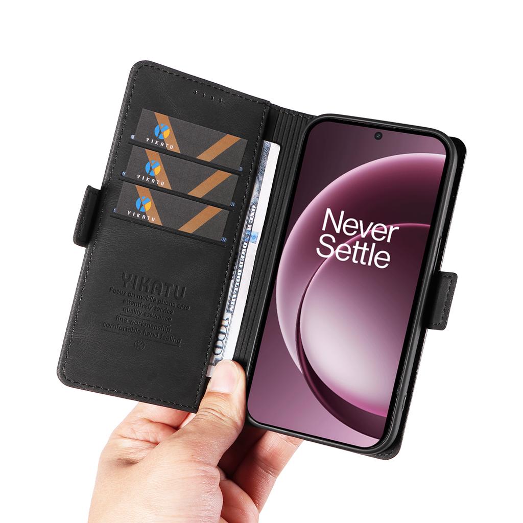 For OnePlus 15 5G Leather Case YIKATU YK-005 Skin-touch Feeling Wallet Phone Cover