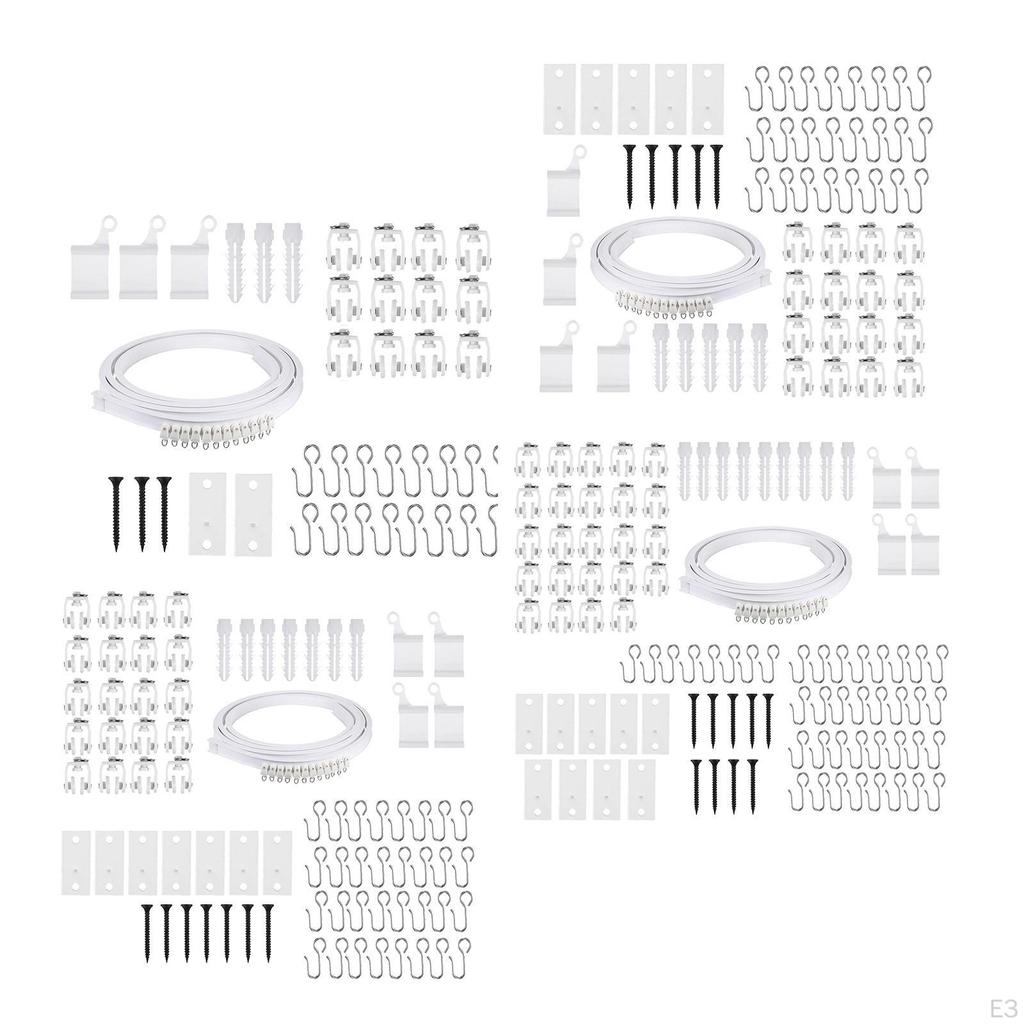 Ceiling Curtain Track Set Fittings Heavy Duty Multifunctional Durable Mounting Hardware for RV