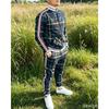 Men Set Tracksuit 3D Plaid Sports Gentlemen Set Jacket Street Fashion Trend Fashion Zipper Sportswear Suit