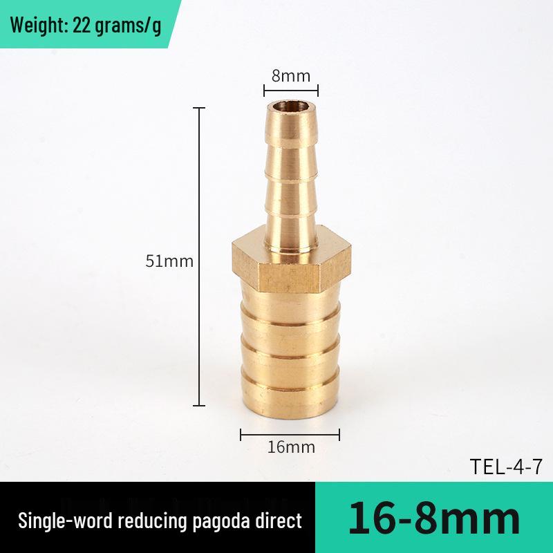 Brass L-Shaped Reducing Pagoda Plug, 4mm-19mm Conversion Hose Fitting