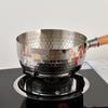 ZISIZ Stainless Steel Yukihira Pot with Wooden Handle