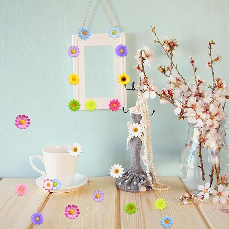 100pcs Mini Dasiy Artificial Flowers Head Wedding Decoration for Home Decor DIY Wreath Gift Box Scrapbooking Craft Fake Flower