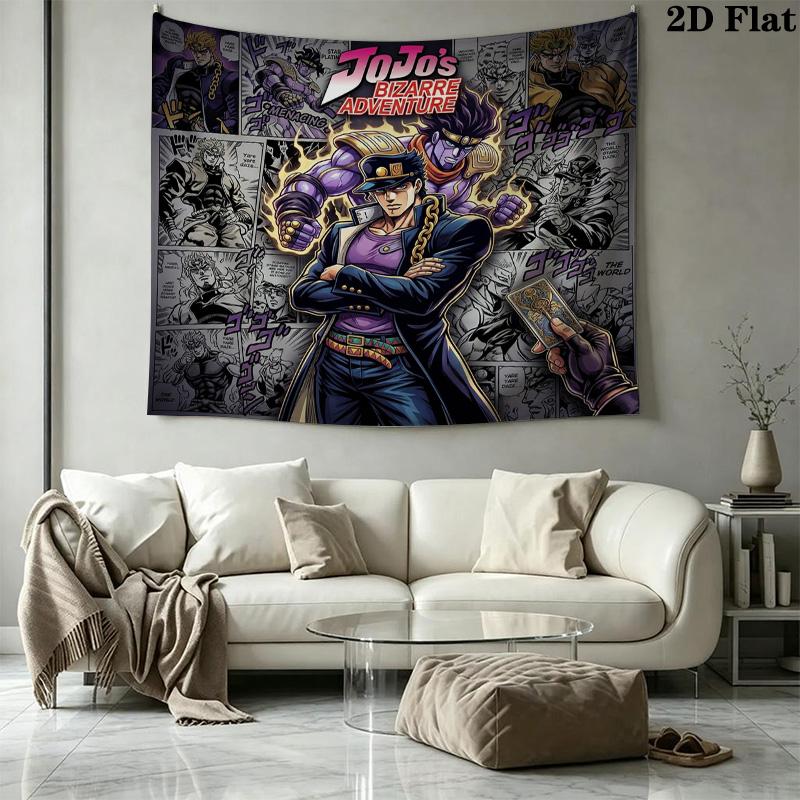 Jojos Bizarre Adventure Wall Tapestry Aesthetic Wall Hanging Printed Fabric Blanket Decorative Tapestries For Bedroom Living Room Home Decor