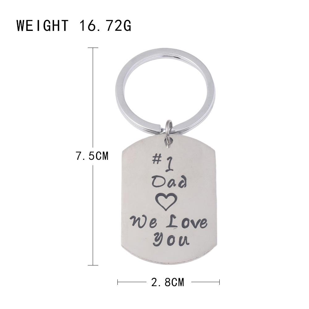Personalized Keychain Accessories, Father'S Day English Lettering Stainless Steel Pendant Keychain