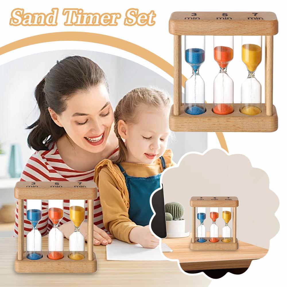 1 Min 3 Min 5 Min 7 Min Sanduhr Set Holz Sanduhr Sandglas Sanduhr zum Kochen Klassenzimmer Übung Heim Büro Dekoration
