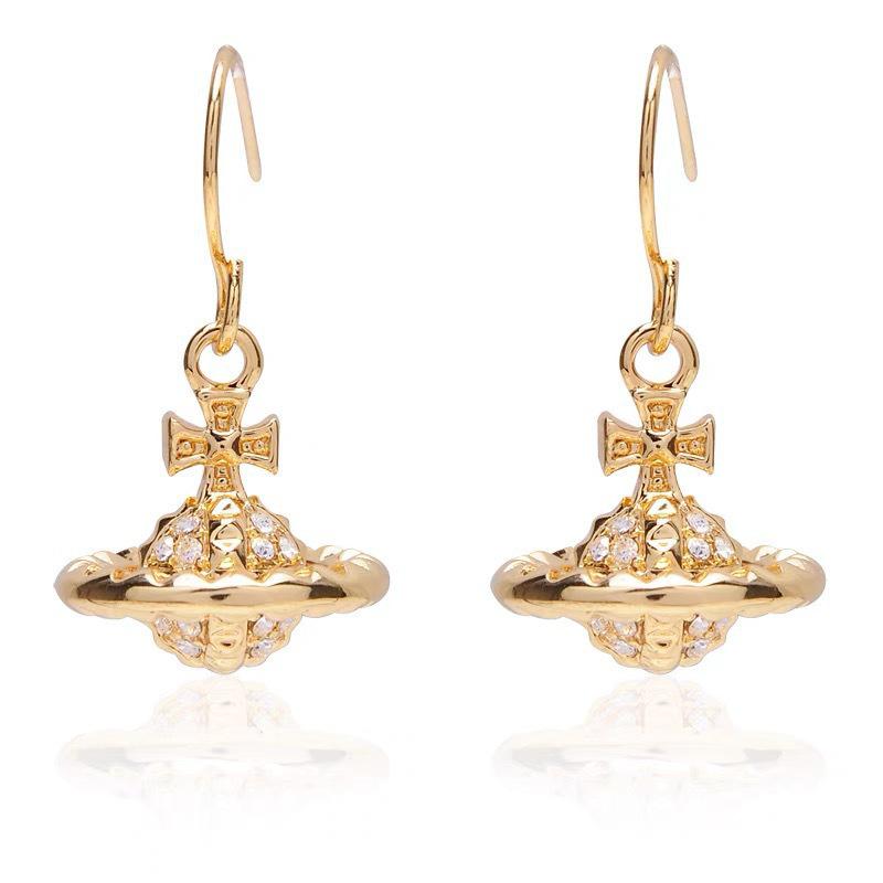 High-Fashion 3D Laser Color Saturn Rivet Earrings