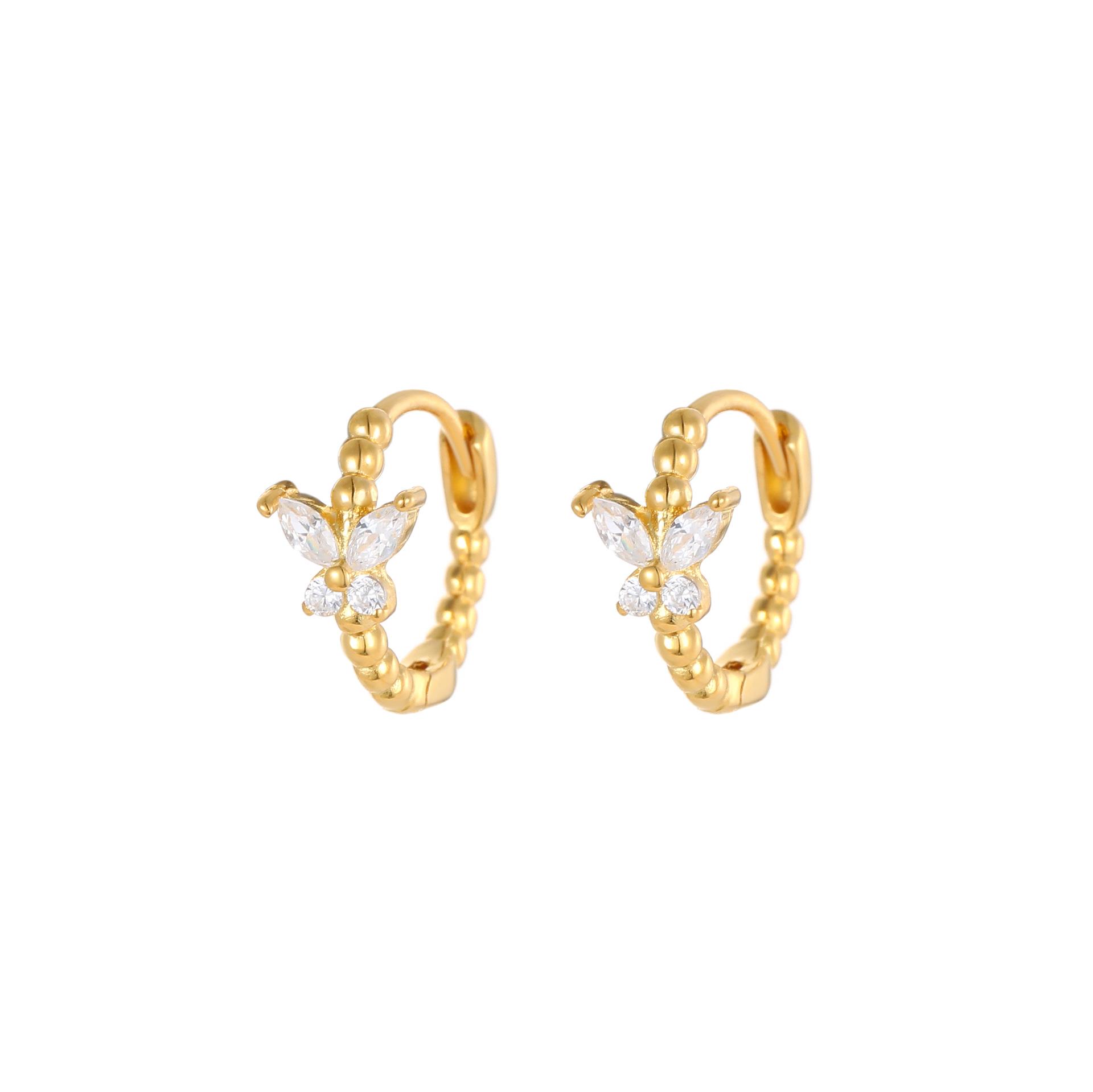

18K Gold-Plated S925 Sterling Silver Butterfly Ear Cuffs with Diamonds - Elegant and Unique Women s Earrings 925 sterling silver