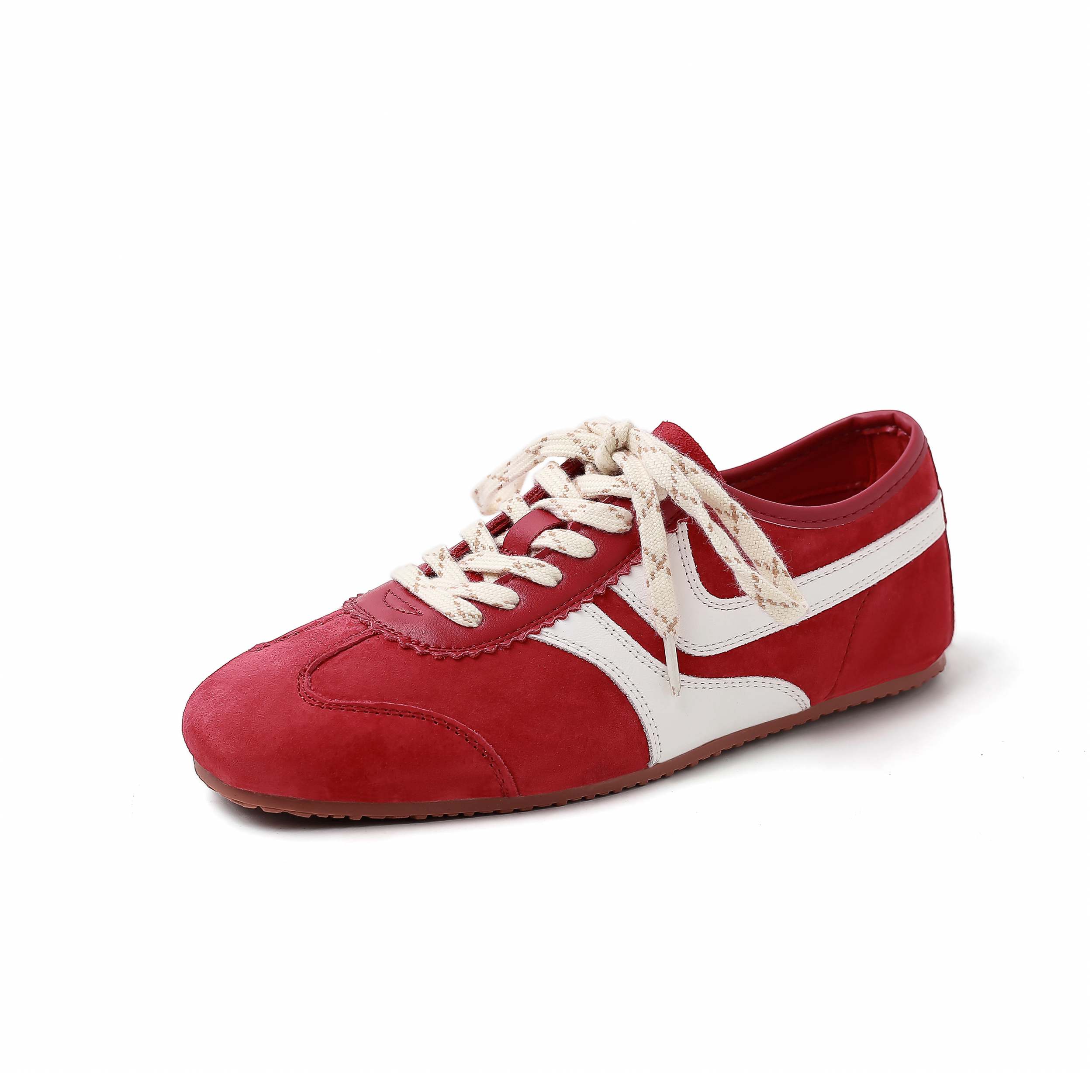 

Krazing Pot коровья замша натуральная кожа весна осень лето кроссовки плоские шнурки красный цвет женская повседневная обувь 39 красный