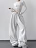 2025 Popular Women's Autumn Wide-Leg Sports Pants with Double Waistband