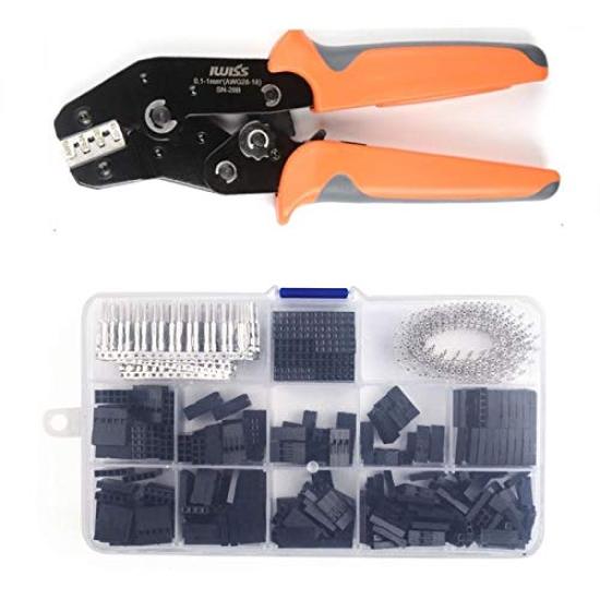 

IWISS Pitch 2550 QI Open Parallel Precision Simultaneous Crimping Pliers 620KIT 2.54mm Connectors, 13-Piece Set, Terminals, SN-28B + оранжевый
