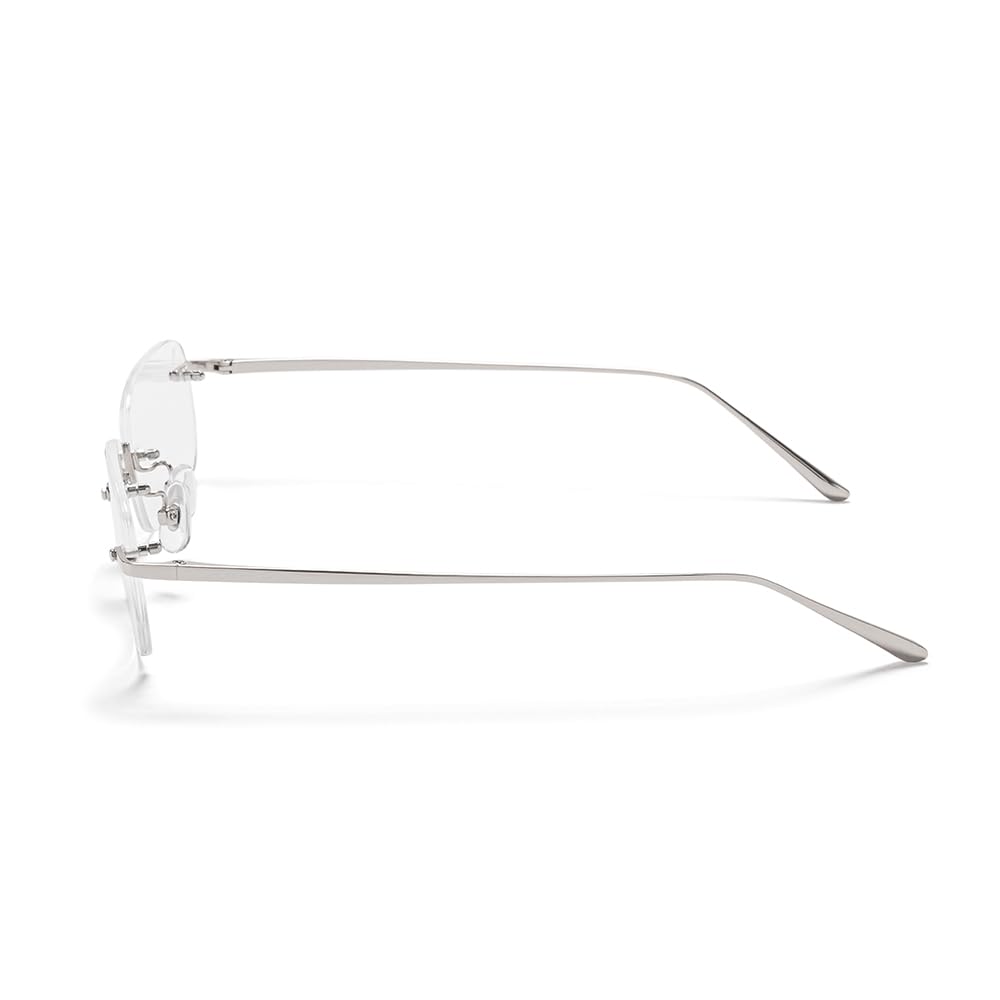 Óculos de Sol Modernos Clássicos Sem Aro Proteção UV Óculos de Sol Sem Aro Lentes Transparentes Óculos da Moda Proteção UV Unissex Moda Coreana Modakura [MODERNO