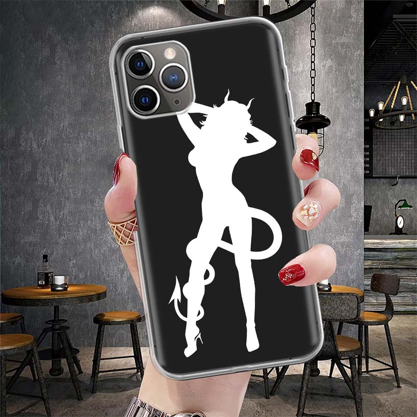 

Angel Devil Sexy Girl Soft Phone Case For IPhone 11 17 Air 16E 16 Pro Max 15 + 14 Plus 13 Mini 12 Apple 7 SE 8 Fundas Coque 11 1 iPhone 13 Pro Max