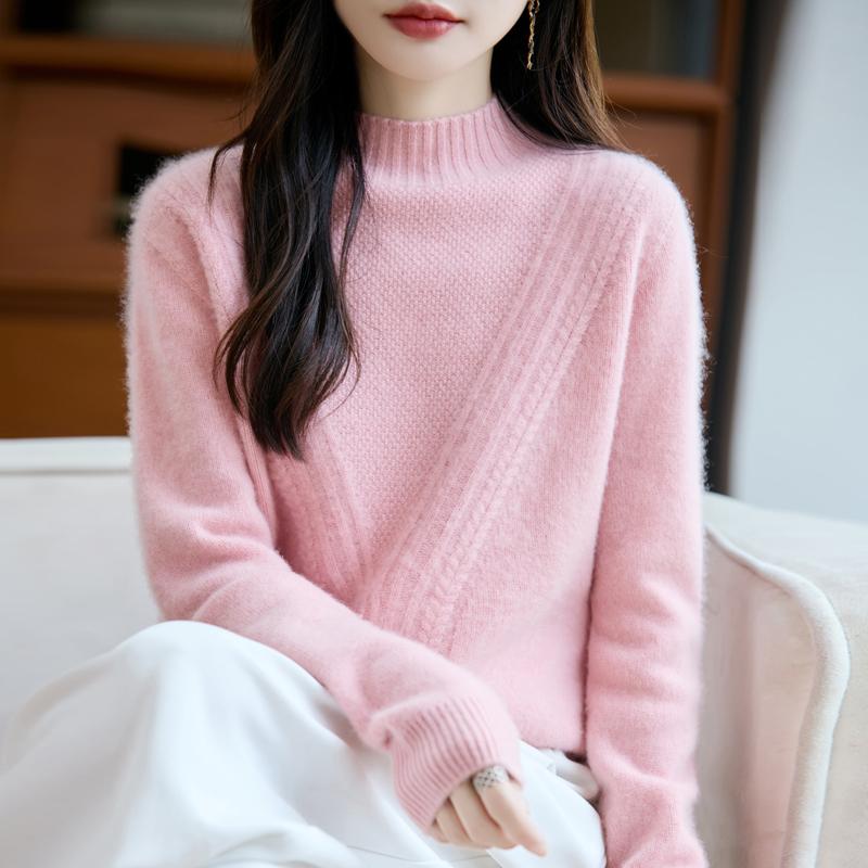 Dámský kašmírový svetr Kašmír Qinghe 30% kašmír 70% vlna podzimní a zimní pulovr hřejivý a módní