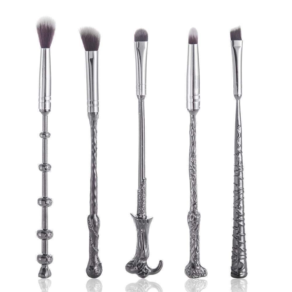 Harry Potter Magic Wand Makeup Brush With Aluminum Handle Portable Cosmetic Tool For Students