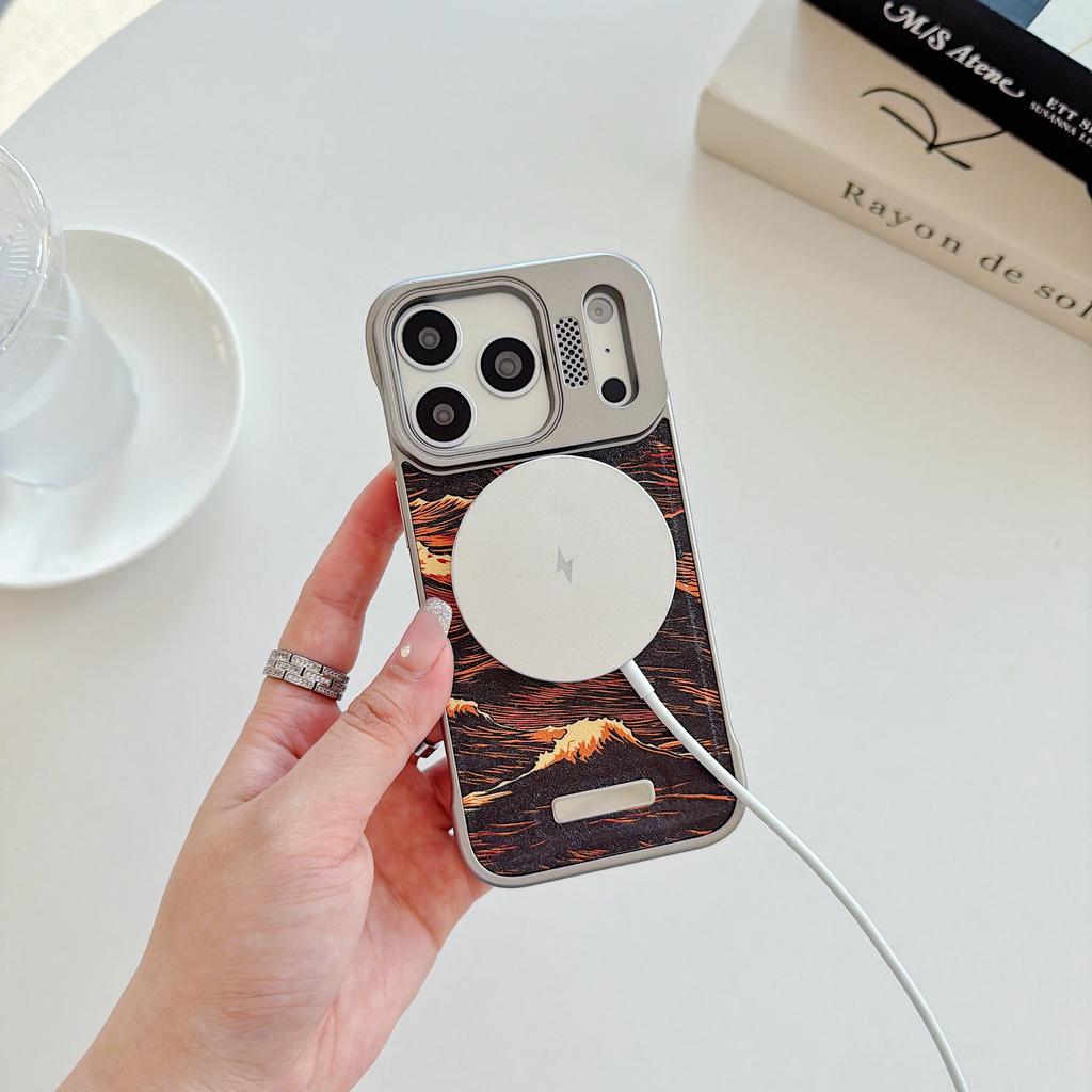 Applicable to iPhone17proMax Kevlar magnetic mobile phone case Apple 16 half pack heat dissipation ultra-thin 15 protective case