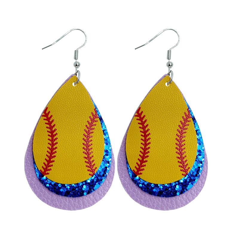 Baseball-Lederohrringe, Football Football Basketball-Lederohrringe