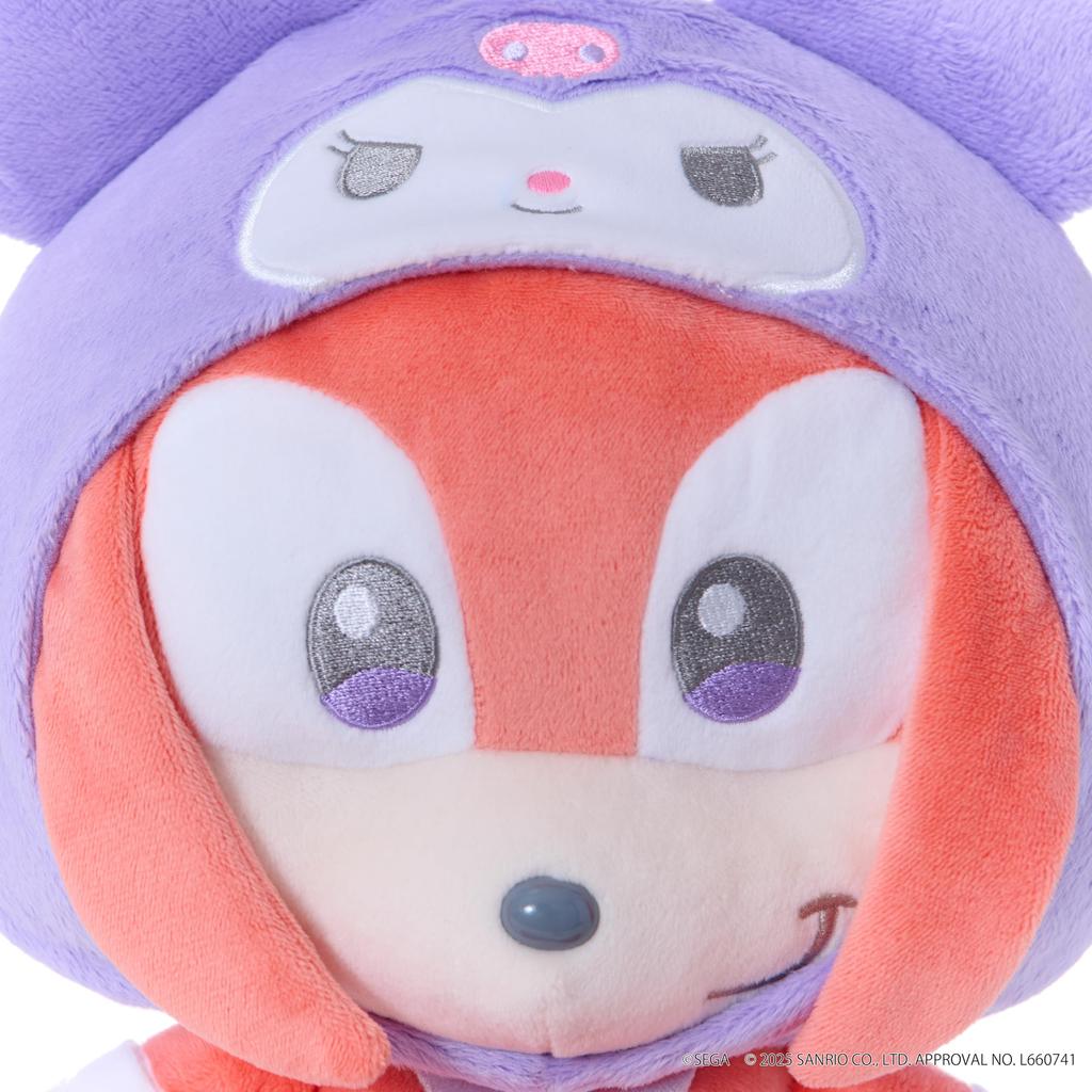 SEGA FAVE SONIC & FRIENDS Sanrio Characters Plush Toy M Knuckles X Kuromi